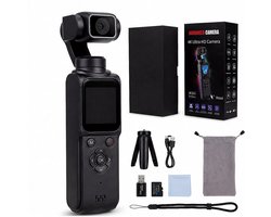 Vosoi Pocket Camera 4K Ultra HD - Action Camera met 330° Draaibare Lens - Vlogcamera - 64MP - Gezichtstracking - WiFi - Touchscreen - 32GB SD-Kaart — cadeau in Elektronica