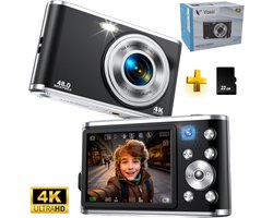 Vosoi Digitale Camera 48MP 4K Ultra HD - Fotocamera voor Kinderen - Compact Fototoestel met Selfie Lens - 2,8 inch LCD Scherm - Inclusief 32GB SD — cadeau in Spellen & Speelgoed