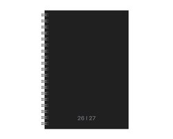SOHO Black Agenda - 2026-2027 - A5 formaat - Spiraal - 1 week op 2 pagina's - Harde kaft - Met Elastiek — cadeau in Eten & Drinken