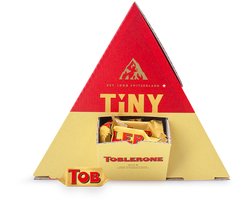 Toblerone Tiny 480g - 60 stuks - Displaydoos gevuld met mini individueel verpakte melkchocolade mini's met nougat, amandel en honing - Horeca & kantoor — cadeau in Cadeau-ideeën