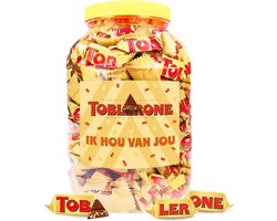 Toblerone Tiny chocolade "Ik Hou Van Jou" - melkchocolade met nougat, amandel en honing - 1000g — cadeau in VALENTIJNSDAG 🌹