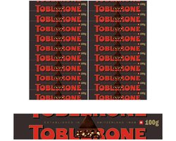 Toblerone Chocoladereep Puur Zwart 20 x 100g - Chocoladereep of chocoladetablet - Voorraad - Cadeau - Puur — cadeau in Cadeau-ideeën