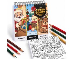 Joya Creative Cozy Cuties Kleurboek voor Volwassenen - Cozy Coloring Book Kersteditie - 124 Pagina's - Kleuren voor Volwassenen - Ringband - 20x20 cm — cadeau in Boeken
