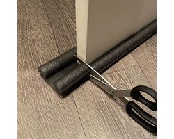 Dubbele tochtstopper - Aanpasbaar - 93 cm - Zwart — cadeau in Cadeau-ideeën