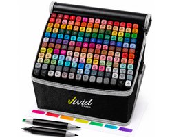 Vivid Green Twinmarkers 168 Stuks voor Volwassenen - Dual Tip Alcohol Markers - Kleurstiften Set - Stiften - Markeerstiften — cadeau in Hobby
