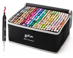 Gofun Twinmarkers 264 stuks - Volwassenen & Kinderen - Markeerstiften - Alcohol Markers - Dual-Tip - Stiften — cadeau in Hobby
