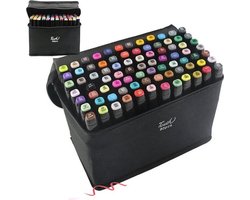 Touch® Markeerstiften - Dual-Tip Markers - Twinmarkers - Alcohol Markers - Kleurstiften - Stiften voor Volwassenen - Etui - 80 Stuks — cadeau in Hobby