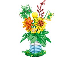 Woma - Flower Bouquet bouwset - Kleurrijke Bloemen Bouwpakket – Creatieve Bloemenboeket Constructieset – Compatibel met LEGO – Educatief STEM Speelgoed - 962 Stuks — cadeau in Wonen & Interieur