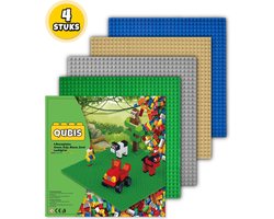 Complete Set Bouwplaten geschikt voor LEGO - 4 Stuks - Groen, Grijs, Blauw, Zand - Bouw Plaat - Wegen Platen - Bouwplaat voor Classic Bouwstenen — cadeau in Spellen & Speelgoed