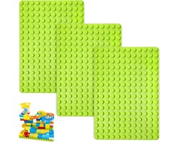 3 stuks 25,5 x 19 cm bouwplaat, groot, compatibel met Duplo-plaat, Lego-platen | Legoplattenset, legoplaten, grondplaat, klembouwstenen, platen, mat, plaat, groen, bouwplaten voor meisjes en jongens — cadeau in Spellen & Speelgoed