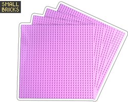 Set van 4 bouwplaten / grondplaten 32x32 noppen, 25cm x 25cm | Keuze uit 15 kleuren | Roze | Geschikt voor LEGO | SmallBricks — cadeau in Spellen & Speelgoed