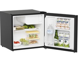 KitchenBrothers Mini Koelkast - 43L - Kleine ijskast - Minibar - Vrijstaand - Frigo - Compact - Zwart — cadeau in Cadeau-ideeën