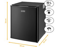 TZS First Austria Mini koelkast - Minibar - 30 liter - Vrijstaand - Volledig stil 22dB - Zwart — cadeau in Cadeau-ideeën