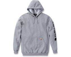 Carhartt Hoodie met logo op de mouw, heathergrijs/zwart — cadeau in Mode & Accessoires