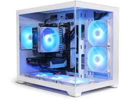 AMD Ryzen 7 5700X Game/Gaming PC Wit|RTX 5060|16GB RAM|1TB SSD|Geschikt voor Fortnite, Minecraft en Roblox op Highest settings|Nvidia GeForce RTX 5060 8G|Mini Aquarium Case|WiFi 6|Bluetooth 5.4|Windows 11 Pro|AURA GC10M WHITE — cadeau in Mode & Accessoires