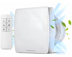 PolkaHome® Badkamerventilator Ø100mm – Afstandsbediening – 5 Snelheden – 80 m³/h – Afzuiging badkamer met terugslagklep — cadeau in Cadeau-ideeën