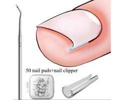 Set voor ingegroeide teennagels: 50 stuks nagelafstandhouders + reinigingsinstrument, siliconen nagel pads om nagelrand op te tillen, thuis verzorging voor pijnlijke ingroeiende teennagels — cadeau in Cadeau-ideeën