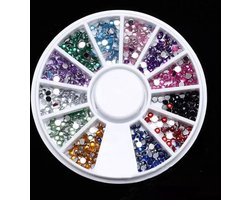 Akyol - Doosje Rhinestone / Strass Nagel Steentjes - Verschillende Maten Nail Art Diverse Kleuren / Strass nagel steentjes / Nagel diamantjes / Nail art — cadeau in Verzorging