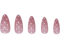 Boozyshop ® 24 pcs Press On Nails Polka Dots – Stijlvolle Kunstnagels met Polka Dot Design – Snelle & Makkelijke Manicure – 12 Maten Genummerd – Inclusief Nagellijm — cadeau in Verzorging