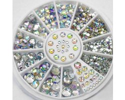 Akyol - Doosje Rhinestone / Strass Nagel Steentjes - 5 Verschillende Maten Nail Art Diverse Kleuren / Strass nagel steentjes / Nagel diamantjes / Nail art — cadeau in Verzorging