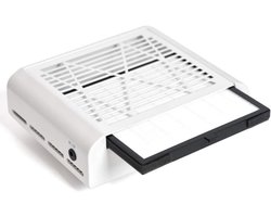 QUOVO® Nagel Afzuiger - Stofafzuiger Nagels - Stofafzuiging - Nageltafel – Nail Dust Collector Met Krachtige Afzuiging - Manicure - Pedicure - Sterke afzuiging - Wit - 26cm x 25cm x 9cm — cadeau in Verzorging