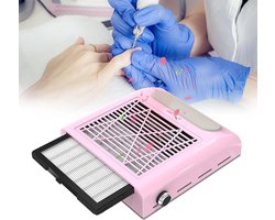OIMG Nagelstofzuiger - Nail Dust Collector - Professionele nagelstofzuiger - Nagelstofverwijderaar - Nagelstofzuiger- Sterke afzuiging - 80W krachtige ventilator - Verstelbare snelheid - Krachtige desktopstofzuiger voor salons of nagelstudio's - Roze — cadeau in Verzorging