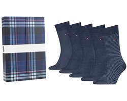 Tommy Hilfiger Sokken Heren - Giftbox Stripe Jeans - 5 paar hoge sokken - Maat 43/46 — cadeau in Mode & Accessoires