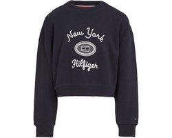 Tommy Hilfiger Kids NY Geborduurde Sweater - Girls - Blauw - 12 jaar — cadeau in Mode & Accessoires