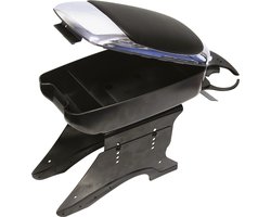 Carpoint Armsteun Universeel – Zwart/Chroom – Met Opbergruimte & Bekerhouder – Verstelbaar – Comfort Upgrade — cadeau in Wonen & Interieur