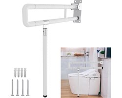 Wandsteun Handgreep - Toilet Steun - Badkamer Veiligheid - Inklapbaar Nachtzicht - 60x70cm - Wit — cadeau in Cadeau-ideeën