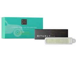 Rituals - Auto Parfum - 2x Auto Luchtverfrisser Refills 3 gram + 1x Houten Houder voor Luchtverfrisser - Ritual of Karma - Autoparfum - Car Perfume - Refill - Navulling — cadeau in Verzorging