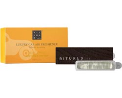Rituals - Auto Parfum - 2x Auto Luchtverfrisser Refills 3 gram + 1x Houten Houder voor Luchtverfrisser - Ritual of Mehr - Autoparfum - Car Perfume - Refill - Navulling — cadeau in Verzorging