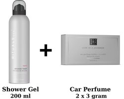 Rituals - Sport - Duo Set - Shower Gel 200 ml + Car Perfume Holder + 2 x Refill - Autogeur en 2 x navulling + Douchegel 200 ml — cadeau in Verzorging