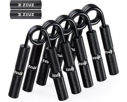 ZEUZ 5-Delige Metalen Fitness Handtrainer Set – Trainer voor Hand, Onderarm, Pols & Vingers – Grip Trainer, Handknijper & Knijphalter – 45 tot 136 KG - Anti RSI — cadeau in Sport & Outdoor