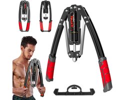 Hydraulische Armtrainer - Verstelbare Krachttrainer - Weerstand 10-200 kg - Verstevigde Stalen Constructie - Antislip PU-Handgrepen - Compact Driehoekig Ontwerp - Voor Armen, Schouders, Borst en Thuisfitness — cadeau in Sport & Outdoor