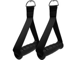 WiseGoods Luxe Set Fitness Handgrepen - Sporten - Pulley Handgreep Sport - Weerstand Handvat - Gewicht Workout - Training - Zwart — cadeau in Sport & Outdoor