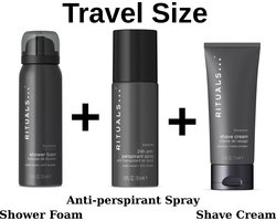Rituals of Homme - Combi-pakket : Travel Shower Gel 50 ml + Travel Shave Cream 70 ml - Travel Anti Perspirant 50 ml — cadeau in Verzorging