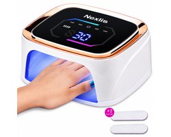 Nexlis UV Lamp Gelnagels - Professionele Nagellamp LED UV voor Gellak - Draadloos - Reflecterende binnenkant - Nagel Lamp voor Gel Nagellak met Timer - Nageldroger - Wit Goud — cadeau in Verzorging