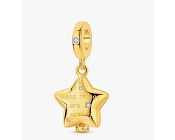 Fler® | Bedel | Past op populaire bedelarmbanden (standaard - 3mm) | Wensster Bedel | Hangbedel Charm | 925 sterling zilver | Transparante zirkonia | Valentijnsdag Cadeau | Sinterklaas kado | Kerstcadeau | Verjaardagsgeschenk | Vriendschap — cadeau in Sieraden