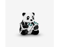 Fler® | 925 Sterling Zilver Bedel | Panda | Past op populaire bedel armbanden (standaard - 3mm) | armbandbedel | Bedels Charms Beads — cadeau in Sieraden