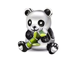 Fler® | Bedel | Past op populaire bedelarmbanden (standaard - 3mm) | Panda Bedel met Bamboe | Hangbedel Charm | 925 sterling zilver | Zwarte, Witte & Groene emaille | Armband Kraal | Valentijnsdag Cadeau | Sinterklaas kado | Kerstcadeau | — cadeau in Sieraden
