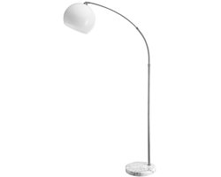 Monzana Retro Design Booglamp - Staande Vloerlamp - Zilver - Opaalwit — cadeau in Wonen & Interieur