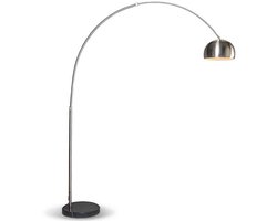 QAZQA Grande - Staande booglamp - 1 Lichts - 170 cm - staal — cadeau in Wonen & Interieur