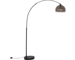 QAZQA arc - Moderne Booglamp | Vloerlamp | Staande Lamp met kap - 1 lichts - H 170 cm - Zwart - Woonkamer | Slaapkamer — cadeau in Wonen & Interieur