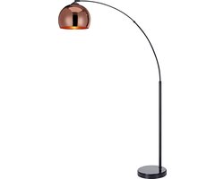 Teamson Home Arquer Booglamp - Roos Goud Afwerking Lampenkap - Zwart Marmer Baseren - 170 cm hoog — cadeau in Wonen & Interieur