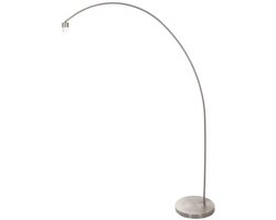 Booglamp Solva 3410ST - Vloerlamp van staal met E27 fitting, hoogte 185 cm, kantelbaar en tijdloos design - Mexlite — cadeau in Wonen & Interieur