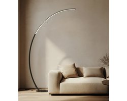 MN Commerce EU LED Gebogen Vloerlamp – Moderne Booglamp van Aluminium – Goud – Zwart - Hoogte 180 cm — cadeau in Wonen & Interieur