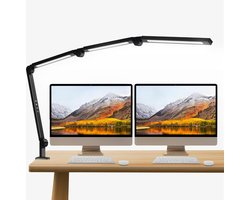 Bolke® - bureaulamp - bureaulamp led - bureau lamp - bureaulamp met klem - dimbaar - zwart - warm / koud licht - 360* verstelbaar + afstandbediening — cadeau in Wonen & Interieur