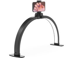 Bureaulamp -Manicurelamp -Bureaulamp voor Nagelstylist-Half Moon Lamp-Grote LED Boog Nagel Tech Tafellamp met Telefoonhouder -3 Modi Verlichting -zwart — cadeau in Wonen & Interieur
