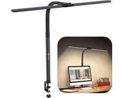 Siltcon® Bureaulamp – Bureau lamp LED Dimbaar – Bureaulamp met Klem – Tafellamp – Hobbylamp - Klemlamp - Afstandsbediening - Touch Screen- 2.700 K tot 6.500 K - Premium Staal — cadeau in Wonen & Interieur